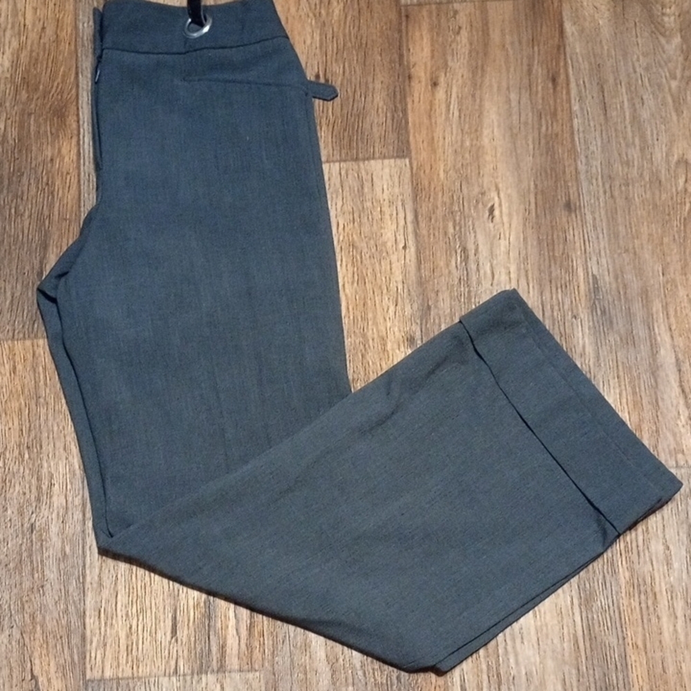 Larry Levine Charcoal Ankle Dress Trousers With Flat Waist Mid Rise Size 6 - Picture 7 of 7